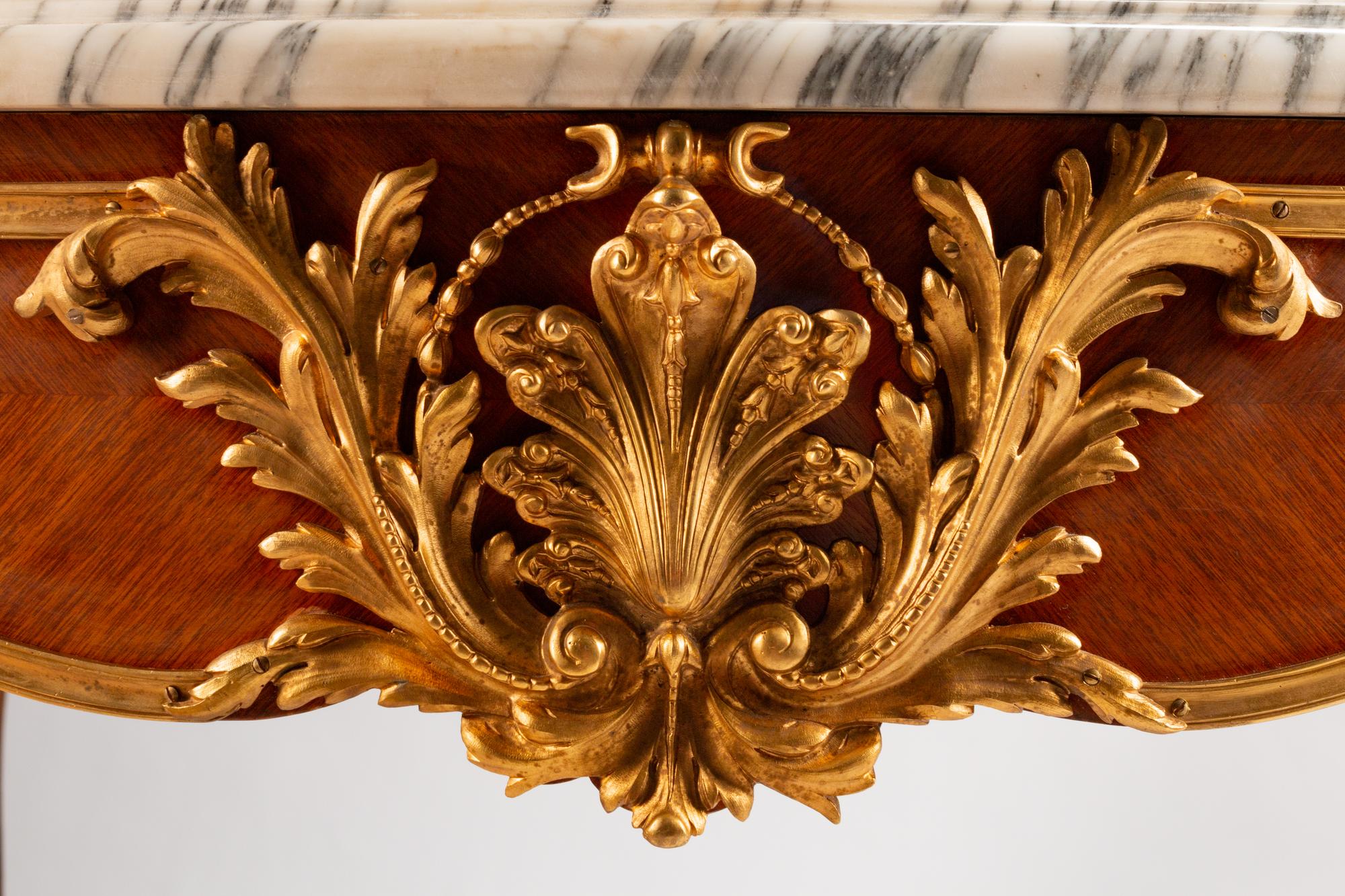 A Louis XV Style Gilt-Bronze-Mounted Kingwood Table de Milieu