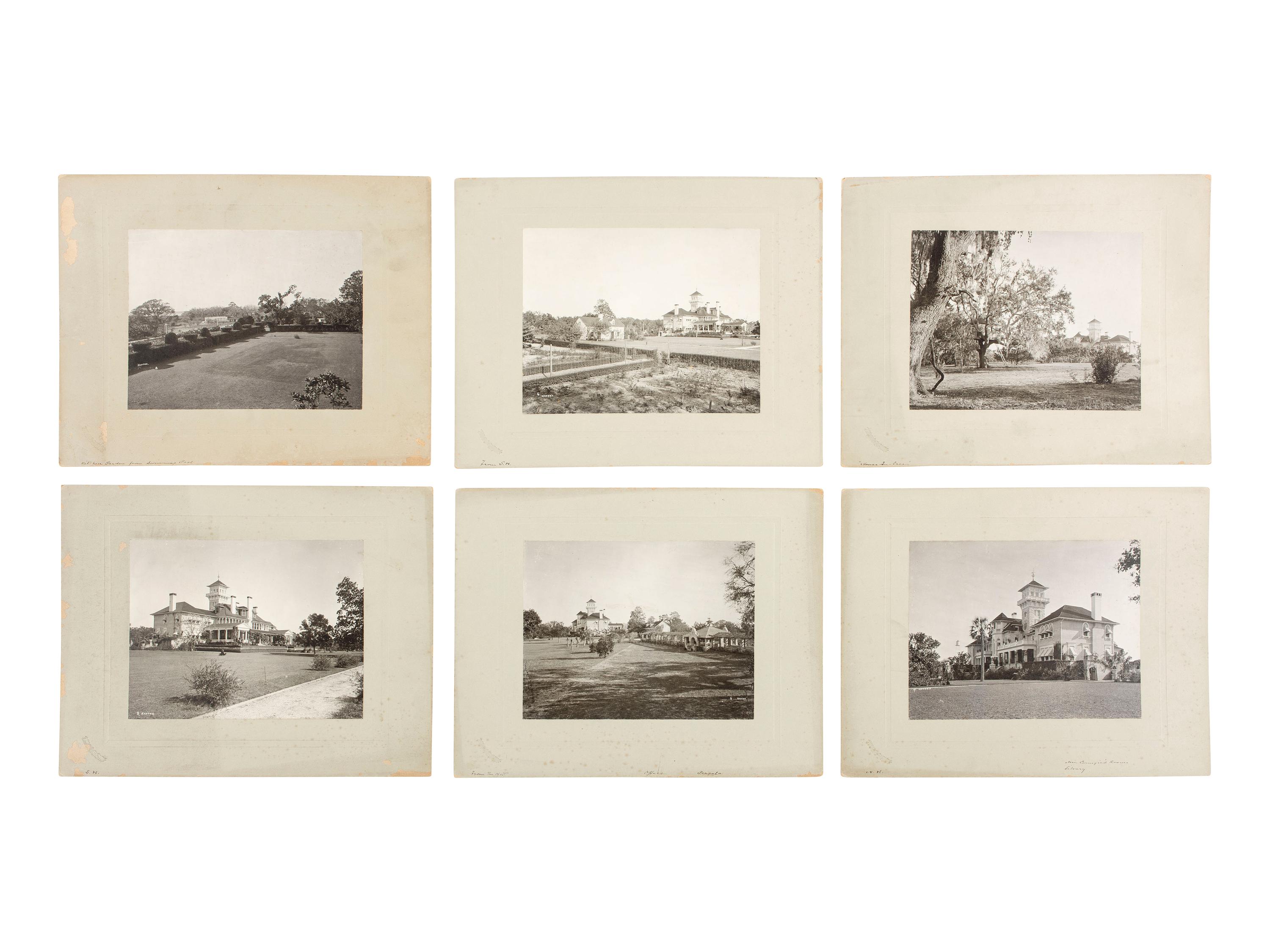 Thomas Carnegie [CARNEGIE, Thomas (1843-1886)]. HAVENS, O. Pierre (1838-1912), photographer. A group of 13 photographs of Thomas Carnegie's Cumberland Island, Georgia, estate. Jacksonville, FL: ca 1890s.