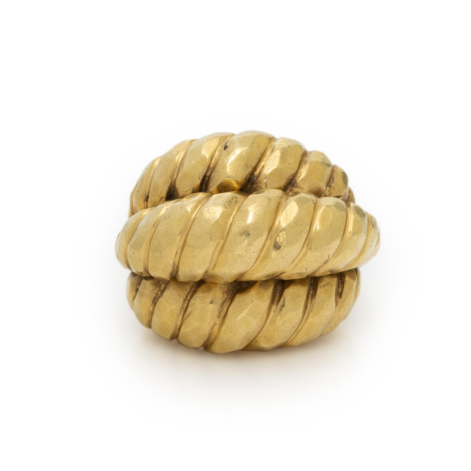 HENRY DUNAY, YELLOW GOLD RING
