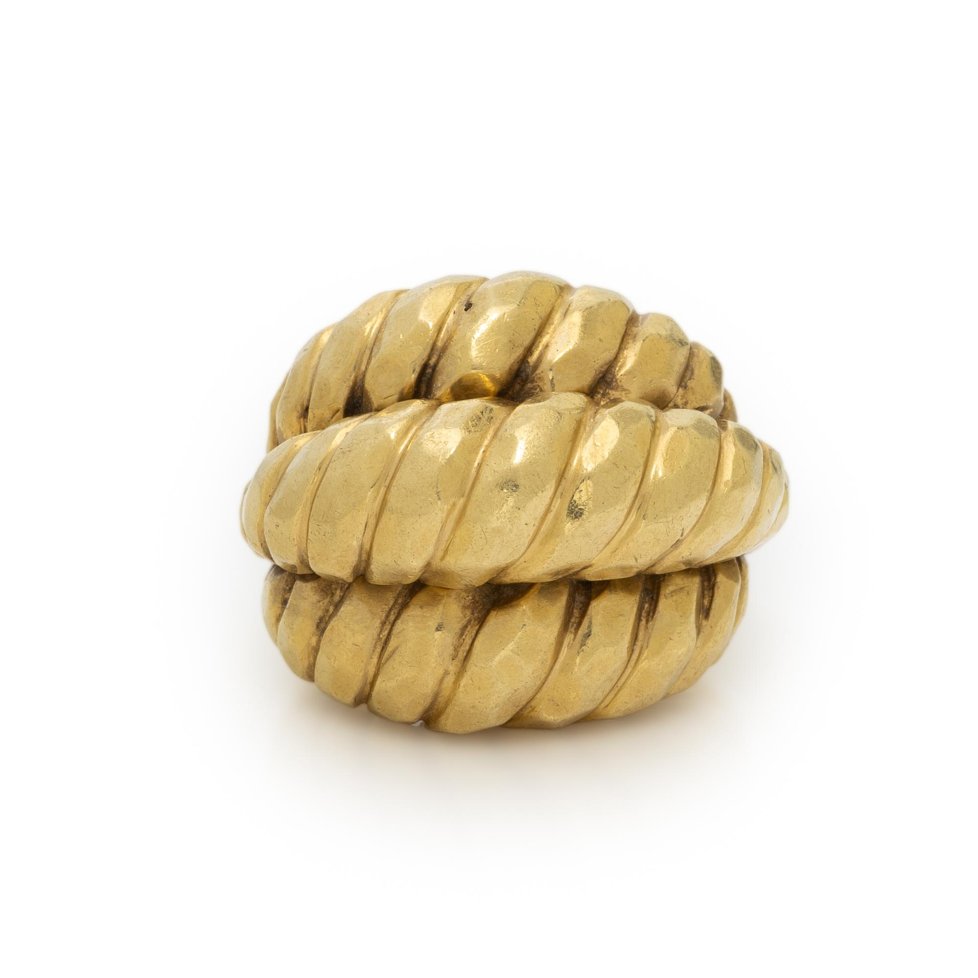 HENRY DUNAY, YELLOW GOLD RING