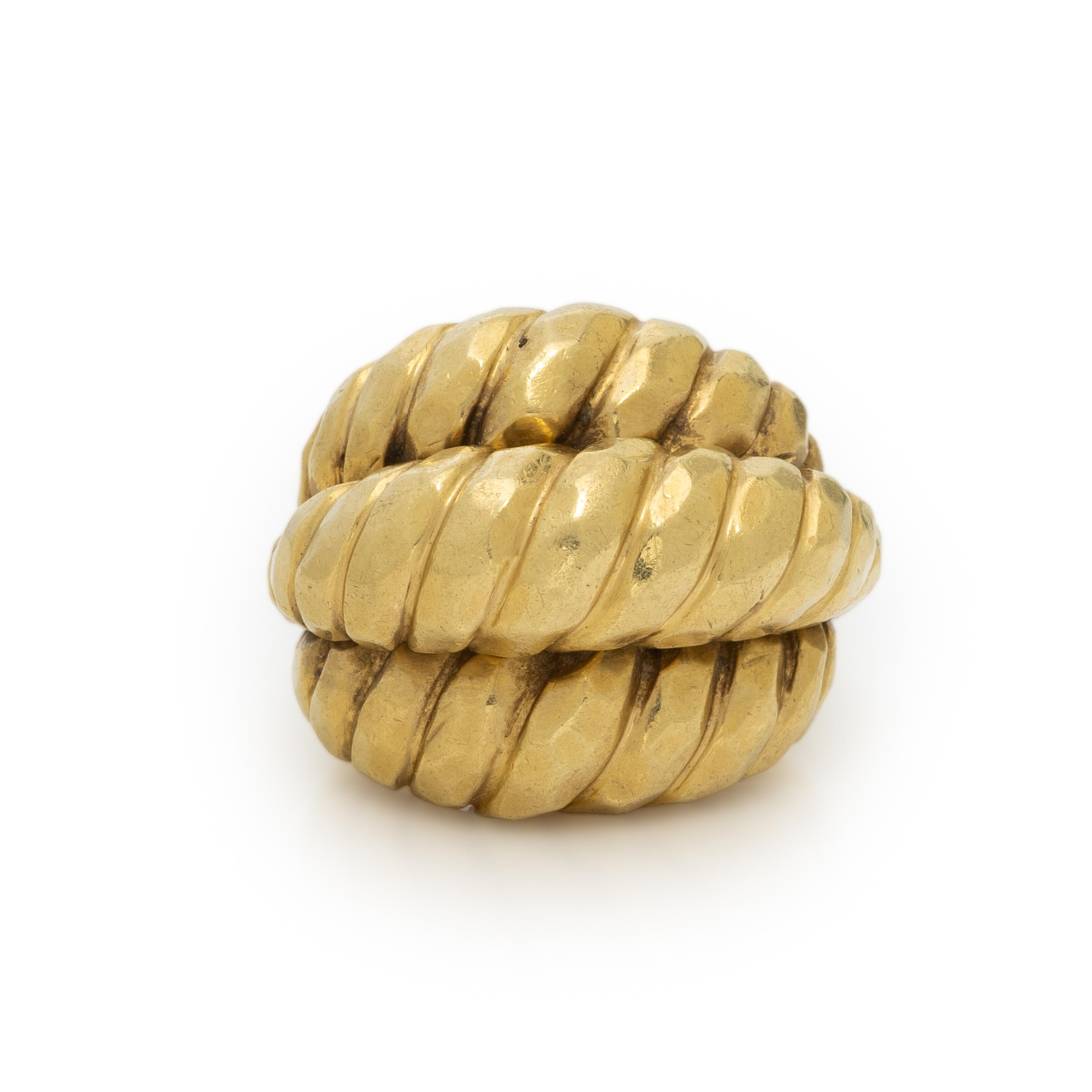 HENRY DUNAY, YELLOW GOLD RING