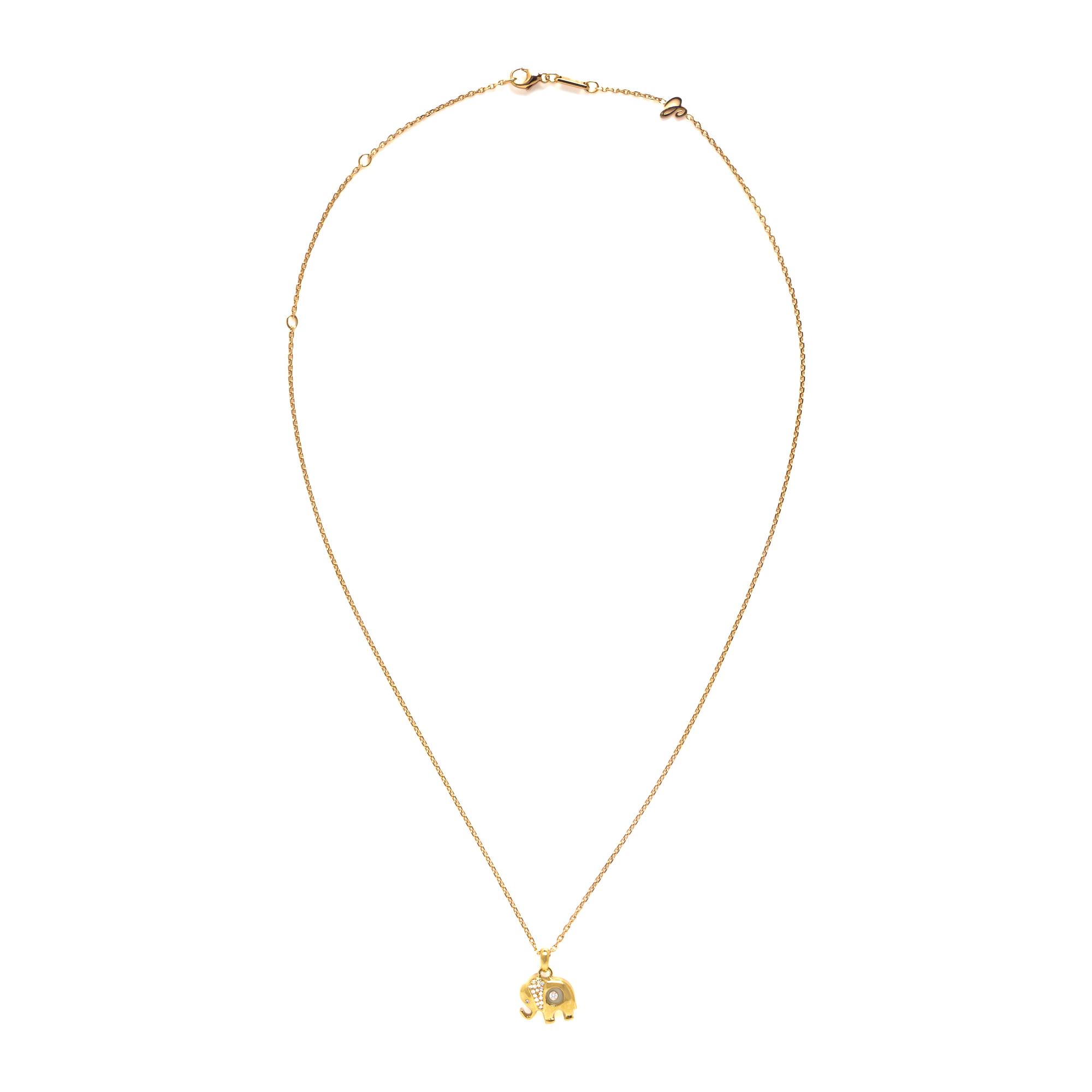 Chopard, 'Happy Diamonds' Elephant Pendant Necklace