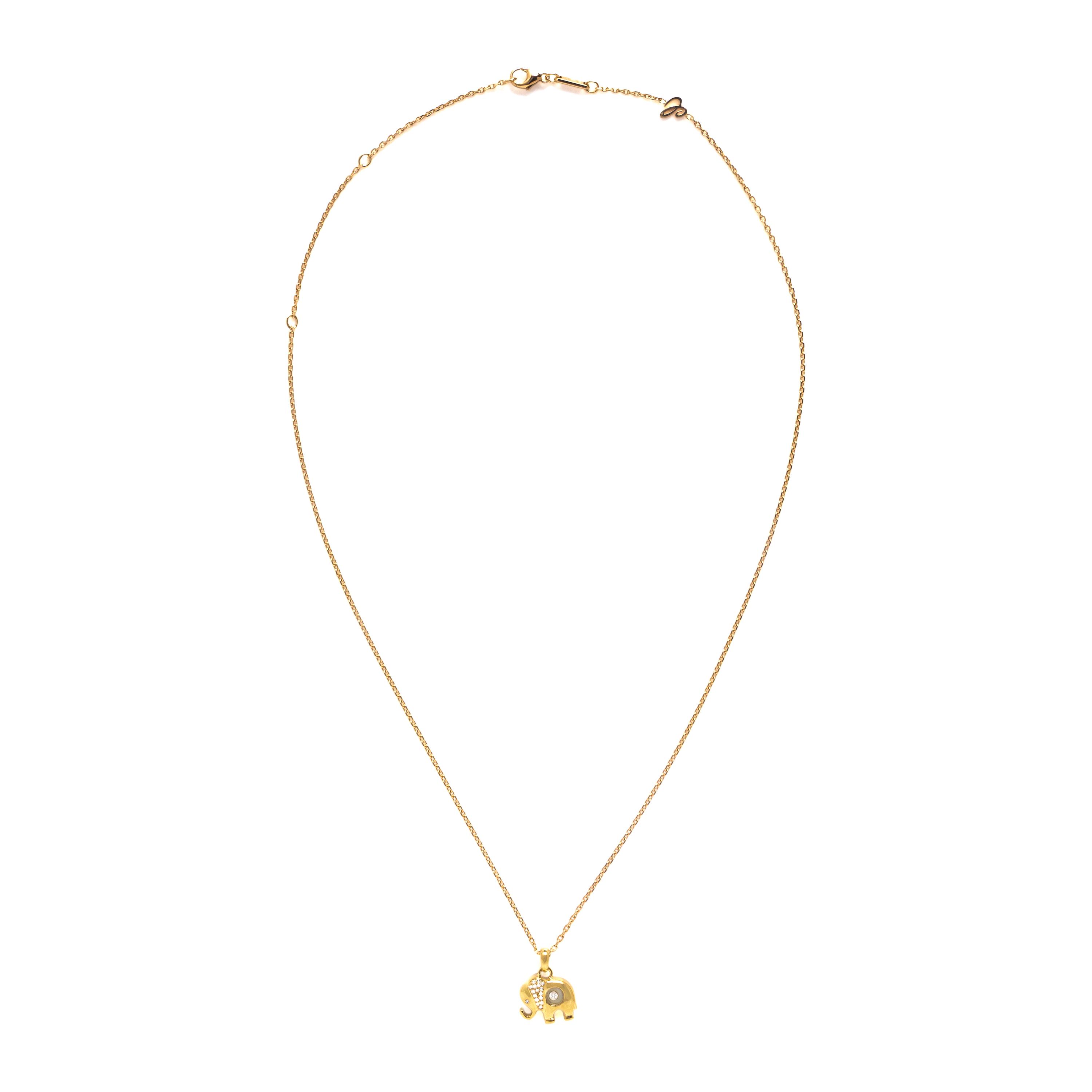 Chopard, 'Happy Diamonds' Elephant Pendant Necklace