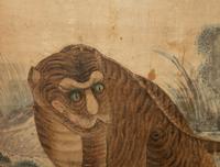 A Chinese Ink and Waterolor Painting of a Tiger