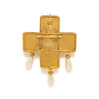 Chanel, Important Gripoix Byzantine Cross Pendant Necklace/Brooch