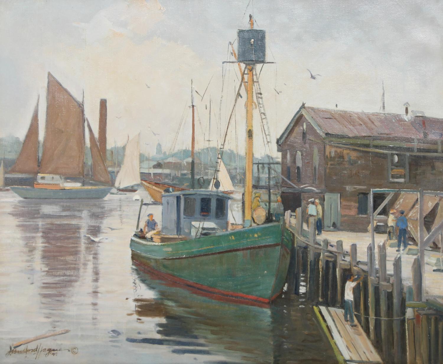 J. Bradford Hogue, (American, 20th Century), Harbor Scene, 1949