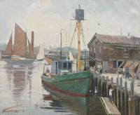 J. Bradford Hogue, (American, 20th Century), Harbor Scene, 1949
