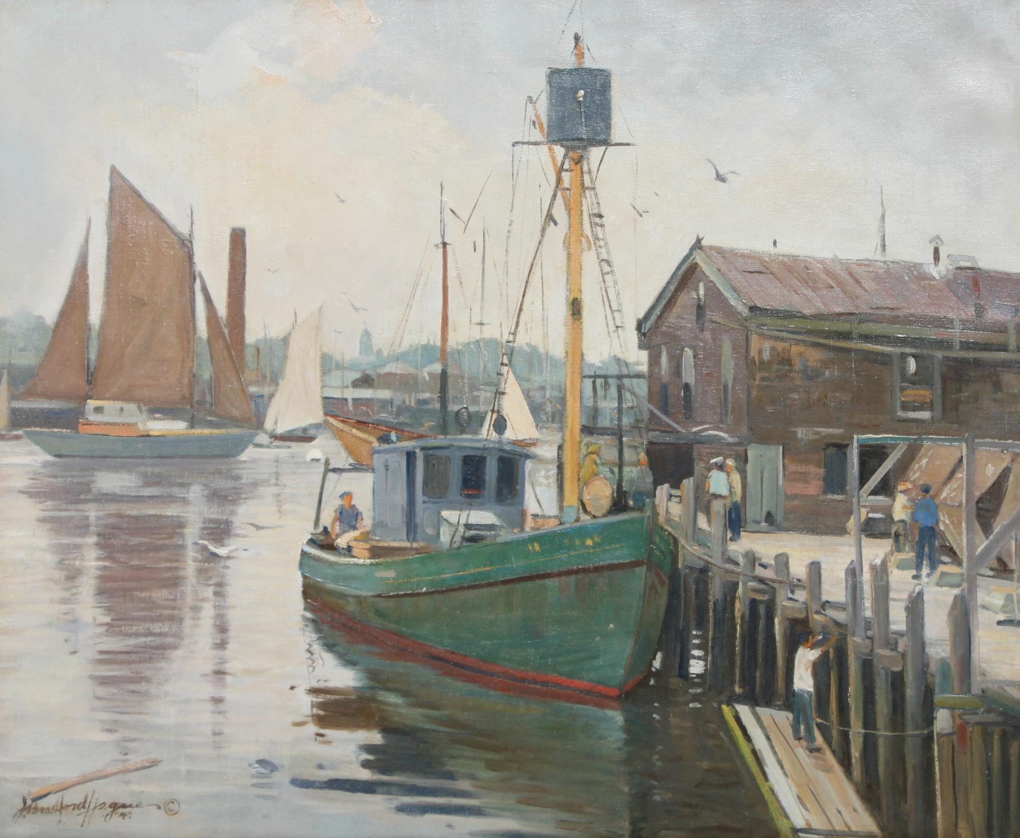 J. Bradford Hogue, (American, 20th Century), Harbor Scene, 1949