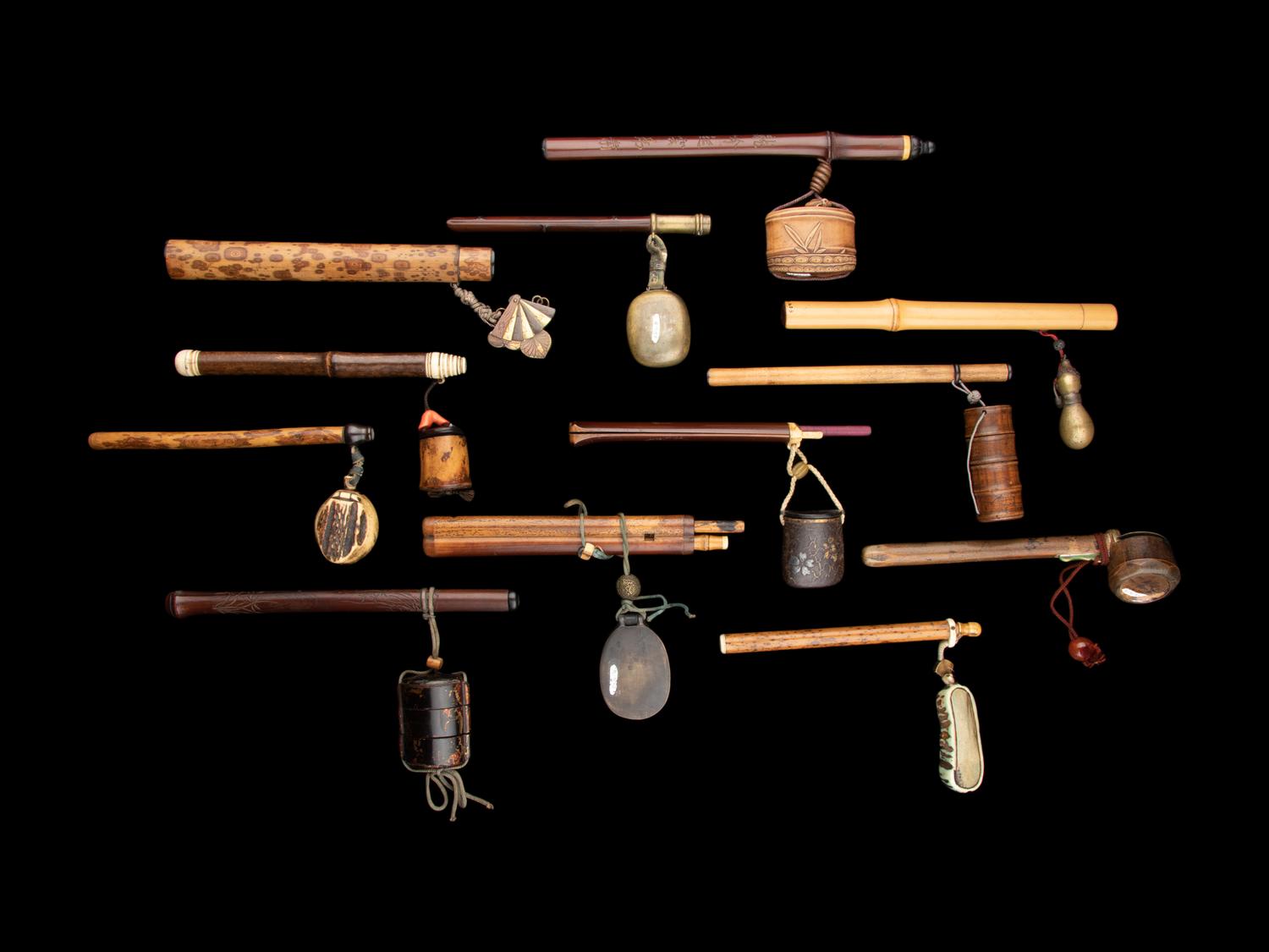 Twelve Japanese Bamboo Portable Writing Sets, Yatate