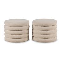 A Pair of Bouclé Storage Ottomans