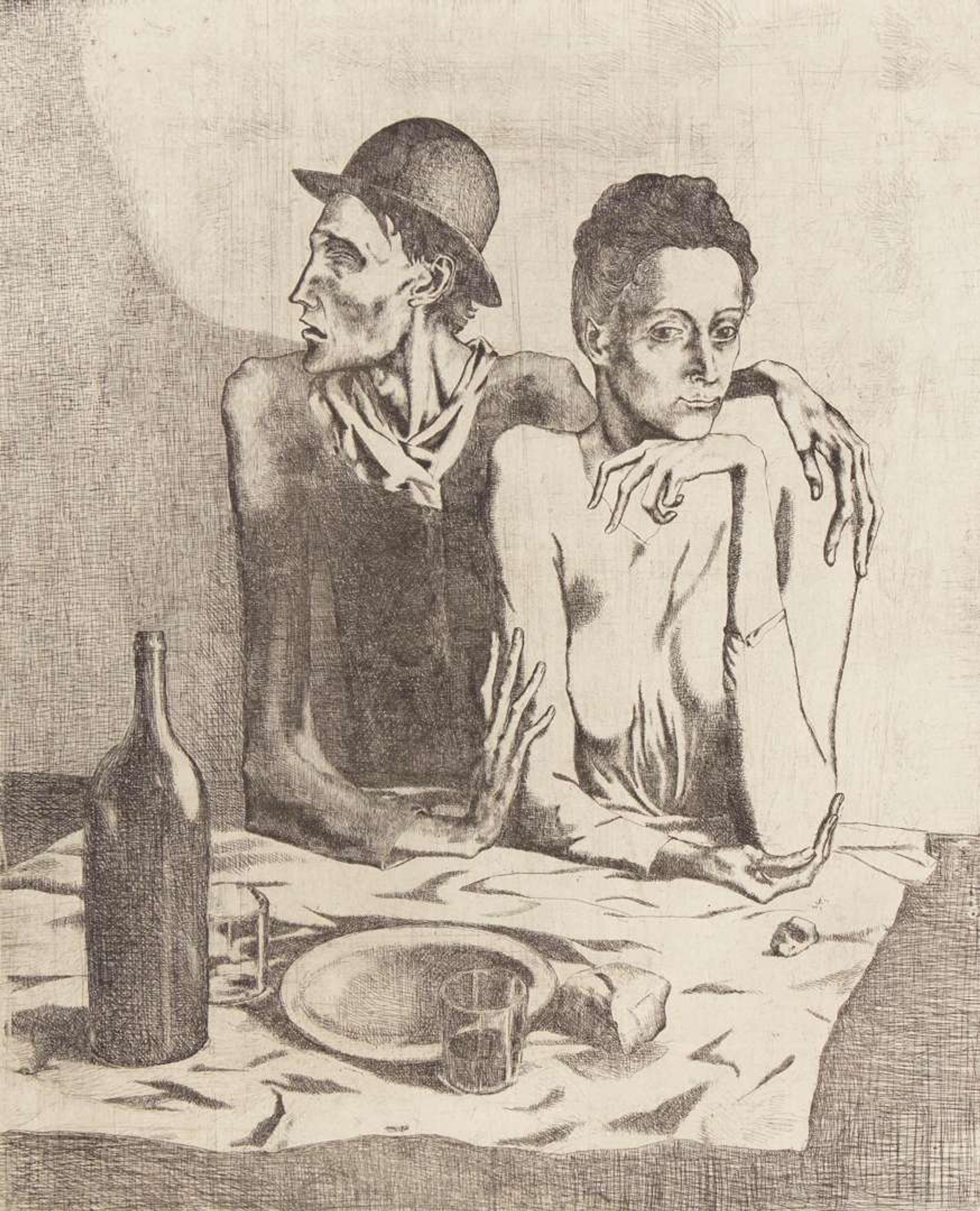 Pablo Picasso (Spanish, 1881-1973) - Le Repas Frugal, from La Suite des Saltimbanques