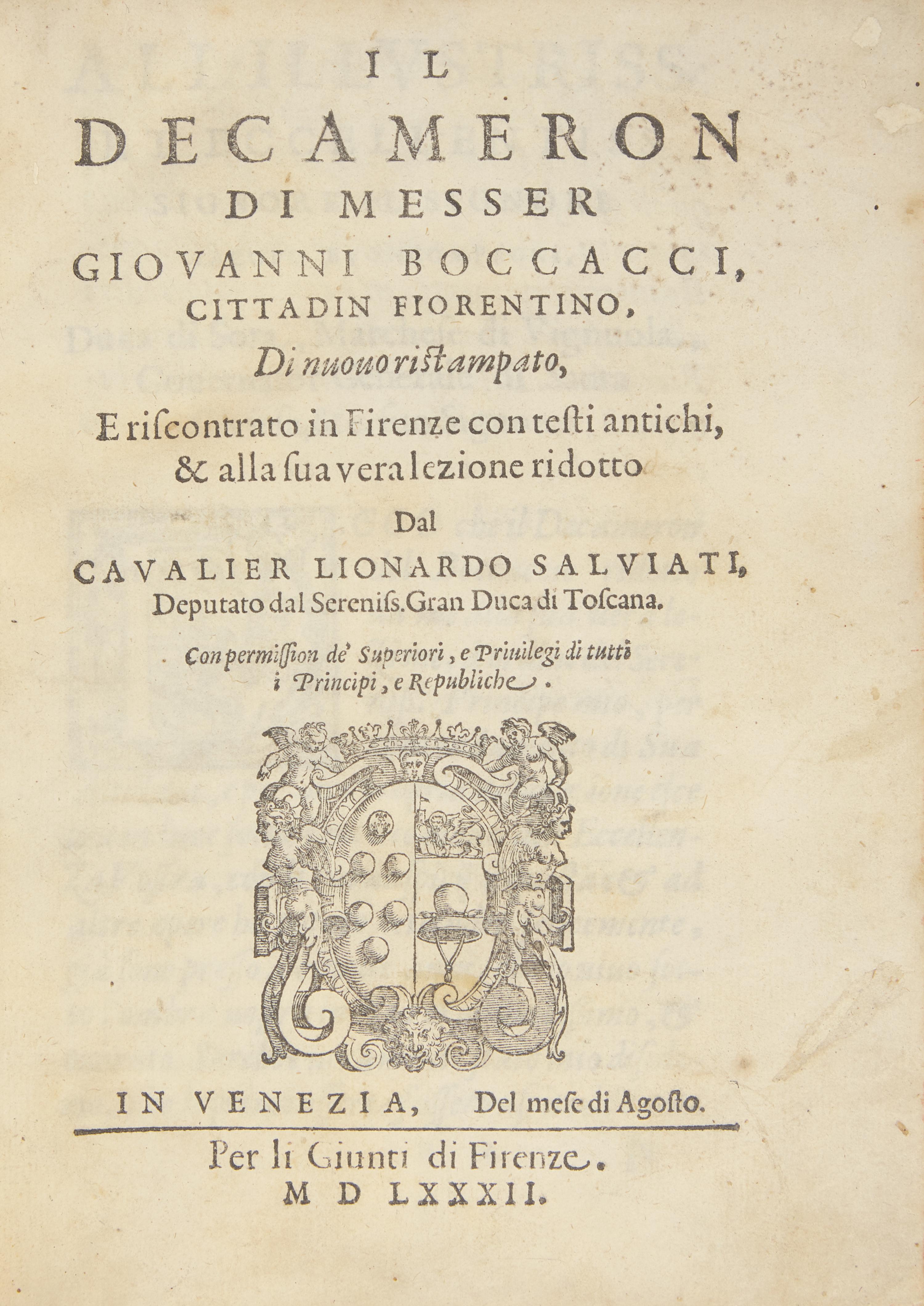 [Literature] Boccaccio, Giovanni. Il Decameron