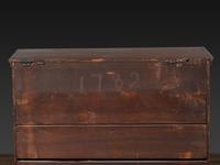 A William and Mary Red Painted Poplar Two-Drawer Blanket Chest