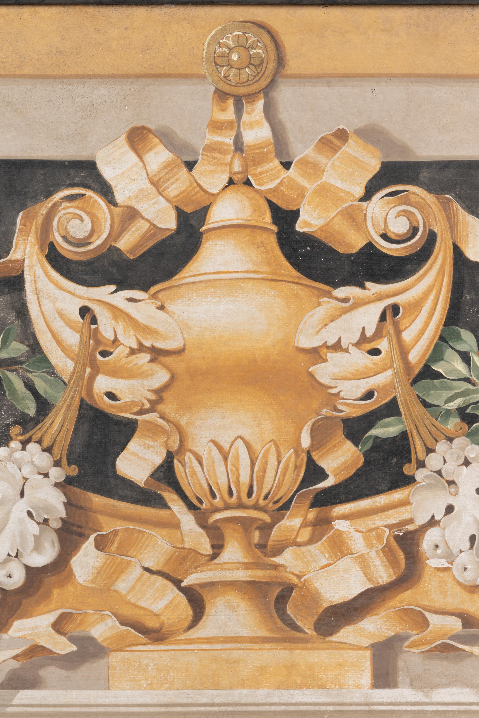A Continental Painted Wall Panel
