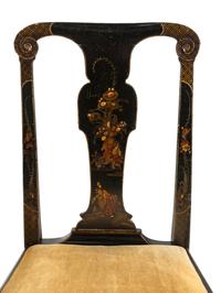 A Pair of Queen Anne Japanned Side Chairs