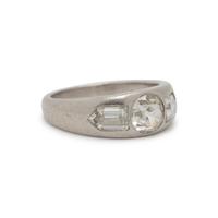 GILLOT, ANTIQUE, PLATINUM AND DIAMOND RING