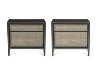 A Pair of Custom Painted Bedside Cabinets with Faux-Python Veneered Drawer Fronts