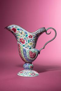 A Canton Enamel Ewer and Basin