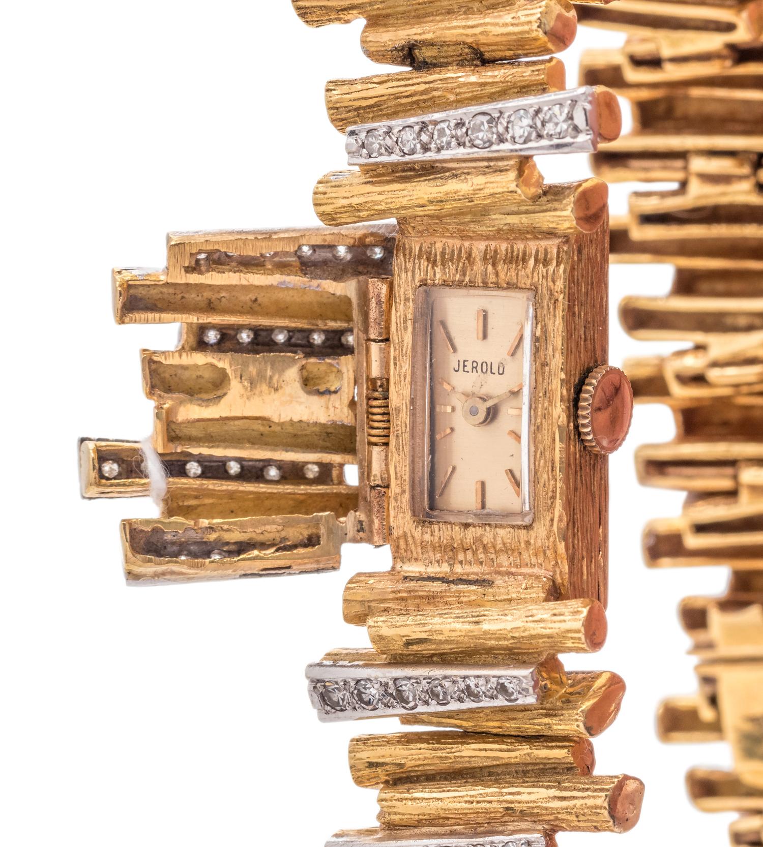 18K YELLOW GOLD AND DIAMOND SURPRISE WRISTWATCH
