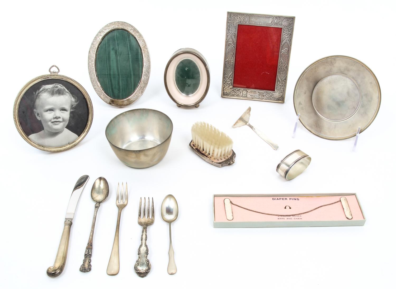 A Group of Silver Baby Articles Length of largest 5 3/4 inches. — 20TH CENTURY