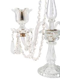 A Neoclassical Cut-Crystal Two-Light Candelabrum