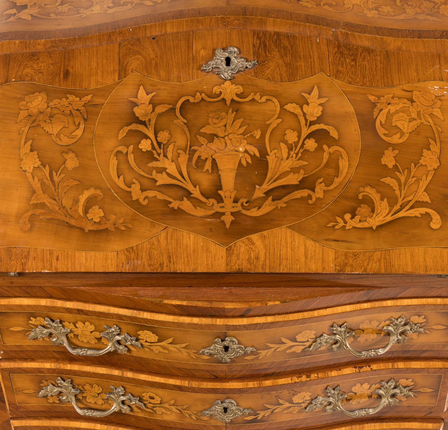 RELEASED TO OWNER -- An Italian Marquetry Slant-Front Bureau