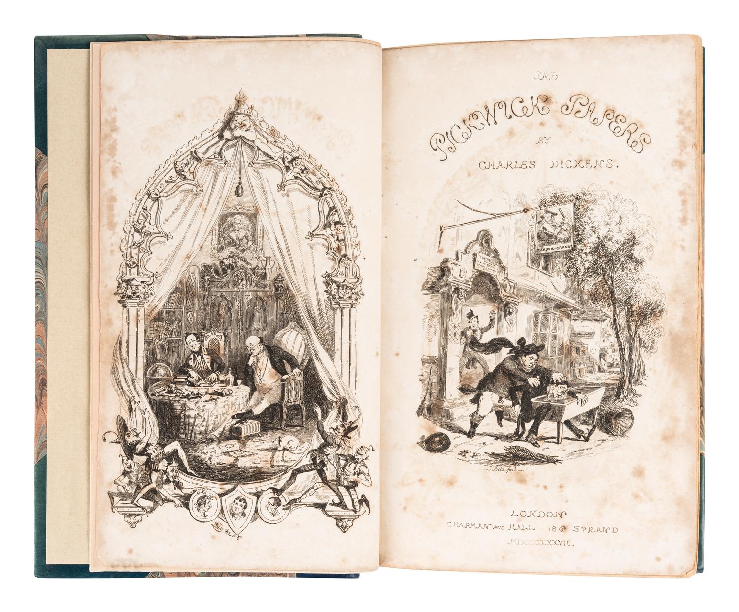 DICKENS, Charles (1812-1870). The Posthumous Papers of the Pickwick Club . London: Chapman and Hall, 1837.