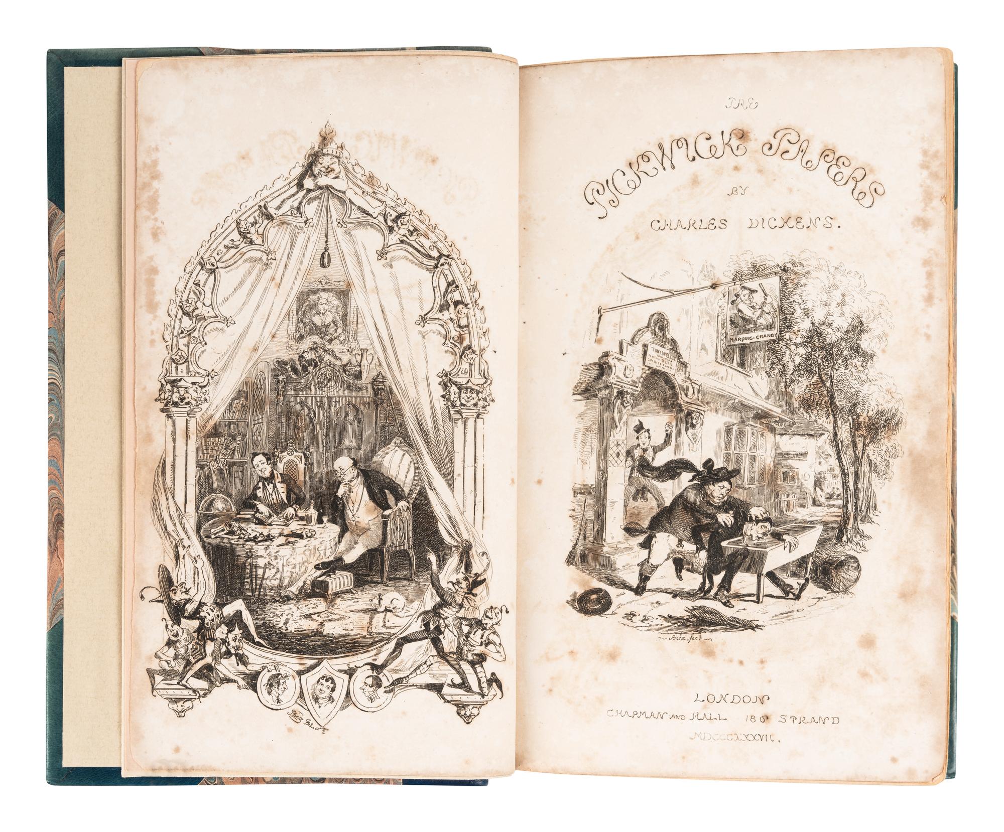 DICKENS, Charles (1812-1870). The Posthumous Papers of the Pickwick Club . London: Chapman and Hall, 1837.
