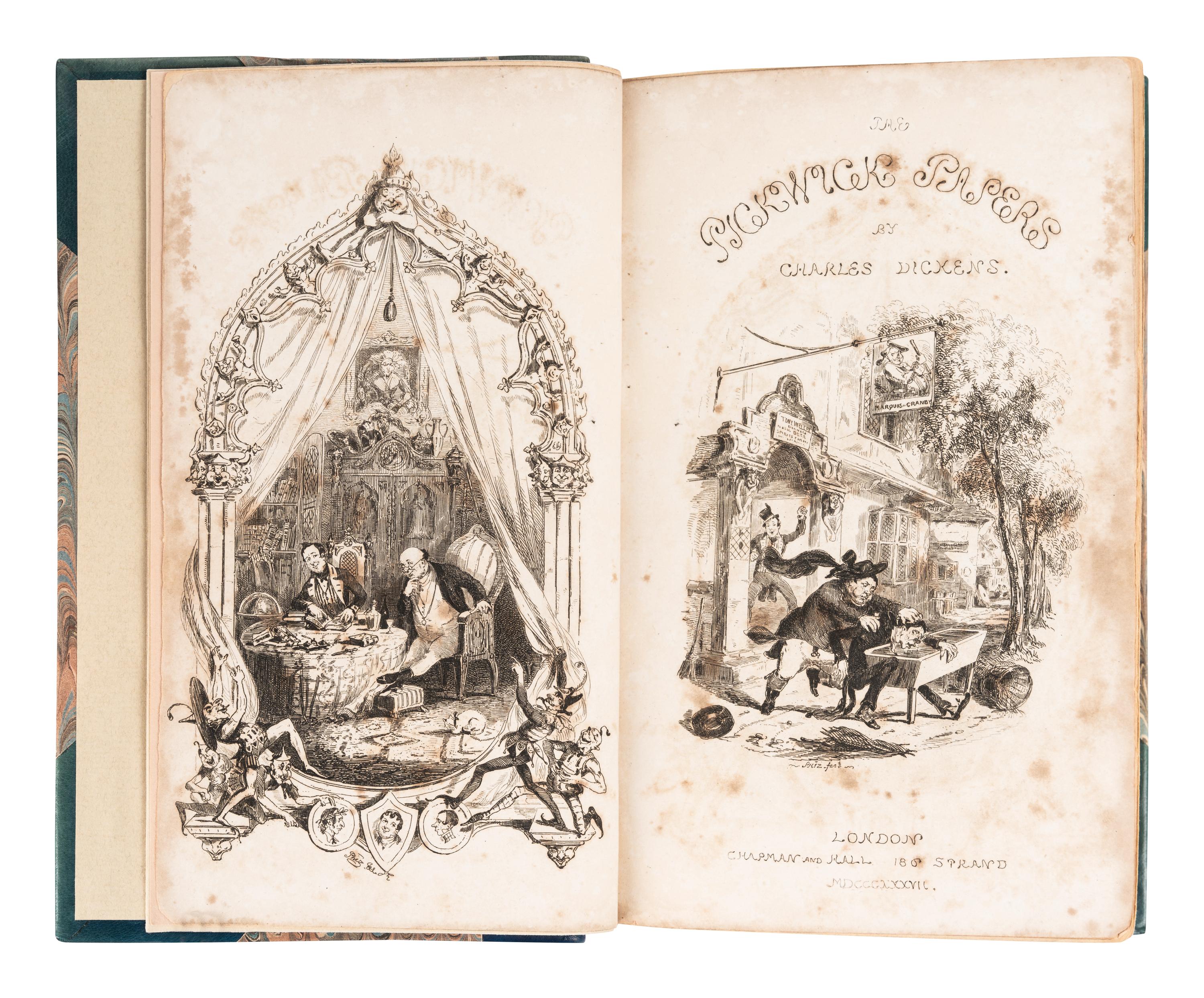 DICKENS, Charles (1812-1870). The Posthumous Papers of the Pickwick Club . London: Chapman and Hall, 1837.