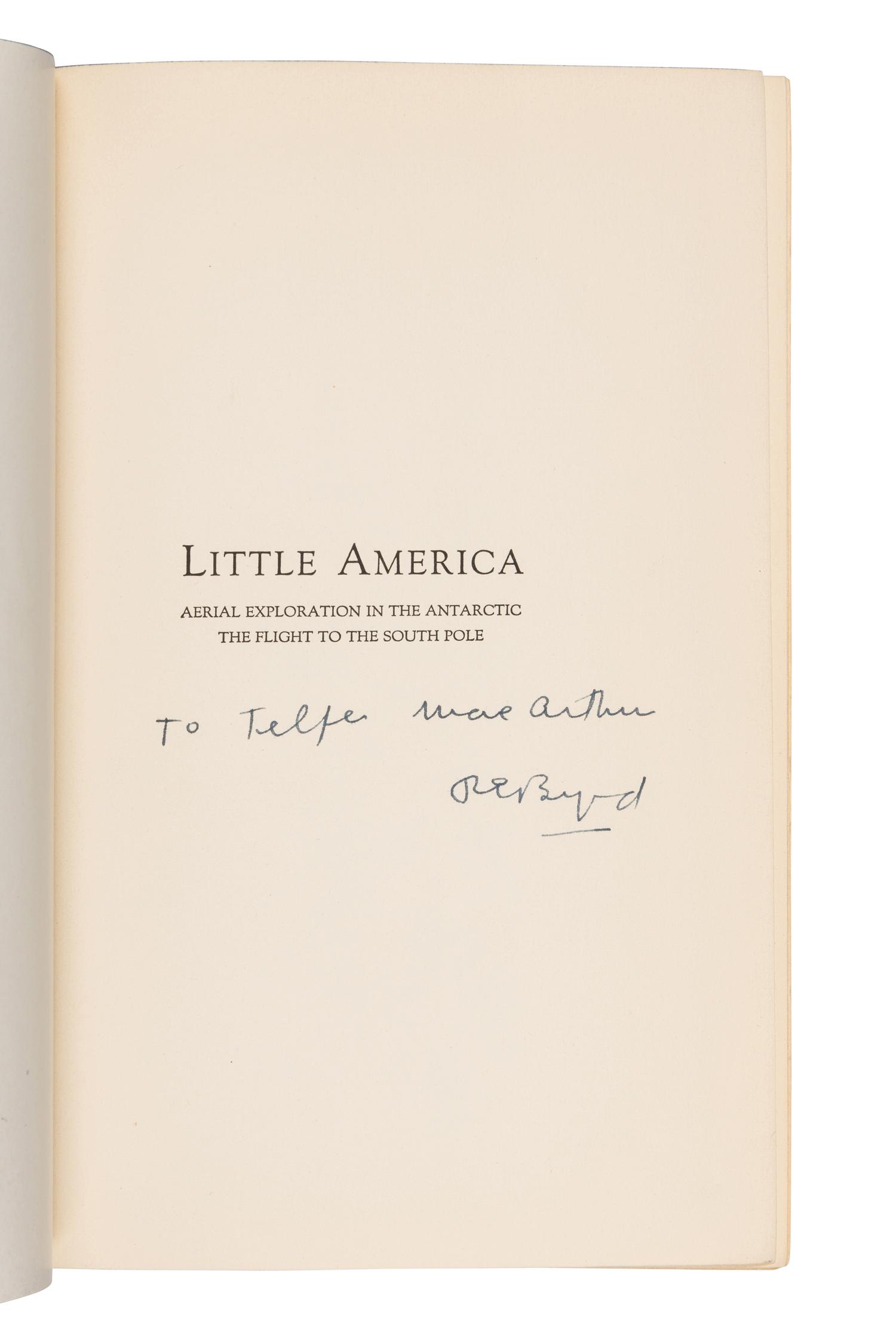 [BYRD, Richard Evelyn, Jr. (1888-1957)]. A group of 7 works by or about Byrd, comprising: