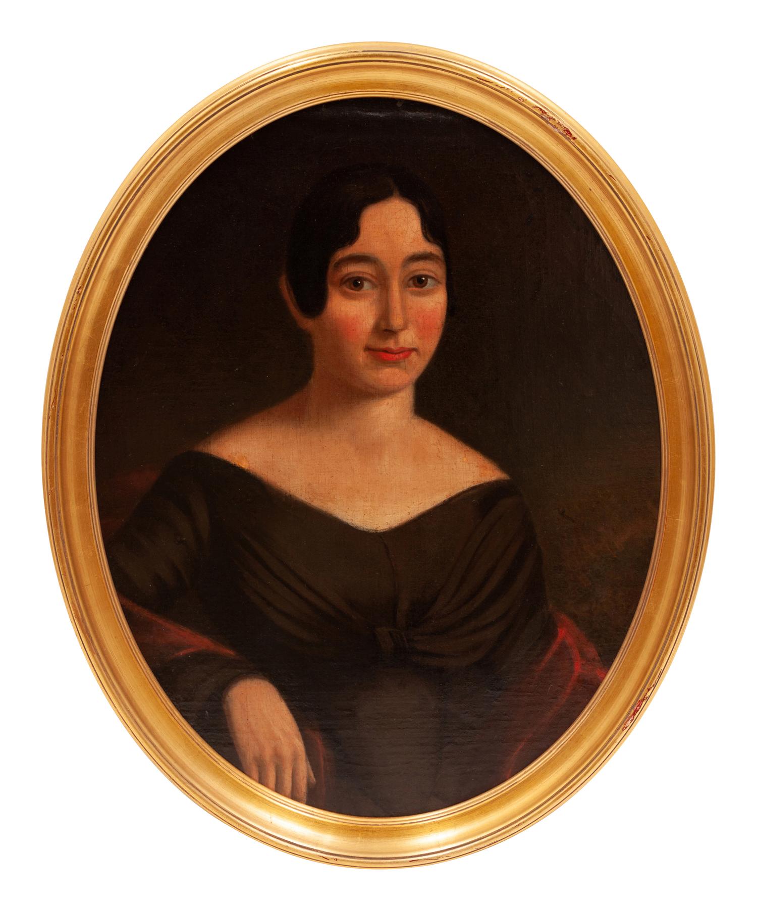 A Pair of American School Portraits, 19th Century