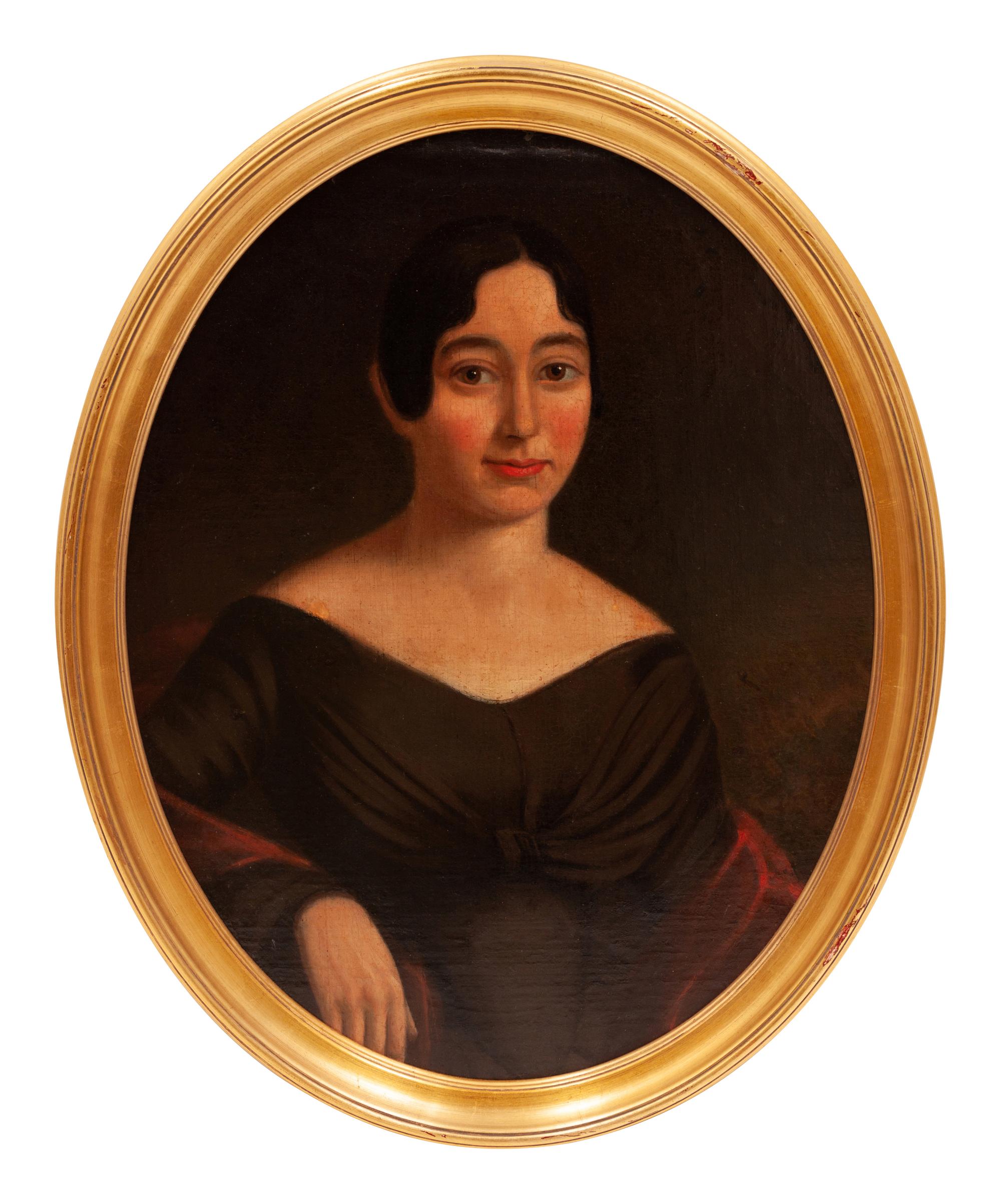 A Pair of American School Portraits, 19th Century