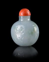 A Jadeite Snuff Bottle Height 2 1/2 inches.