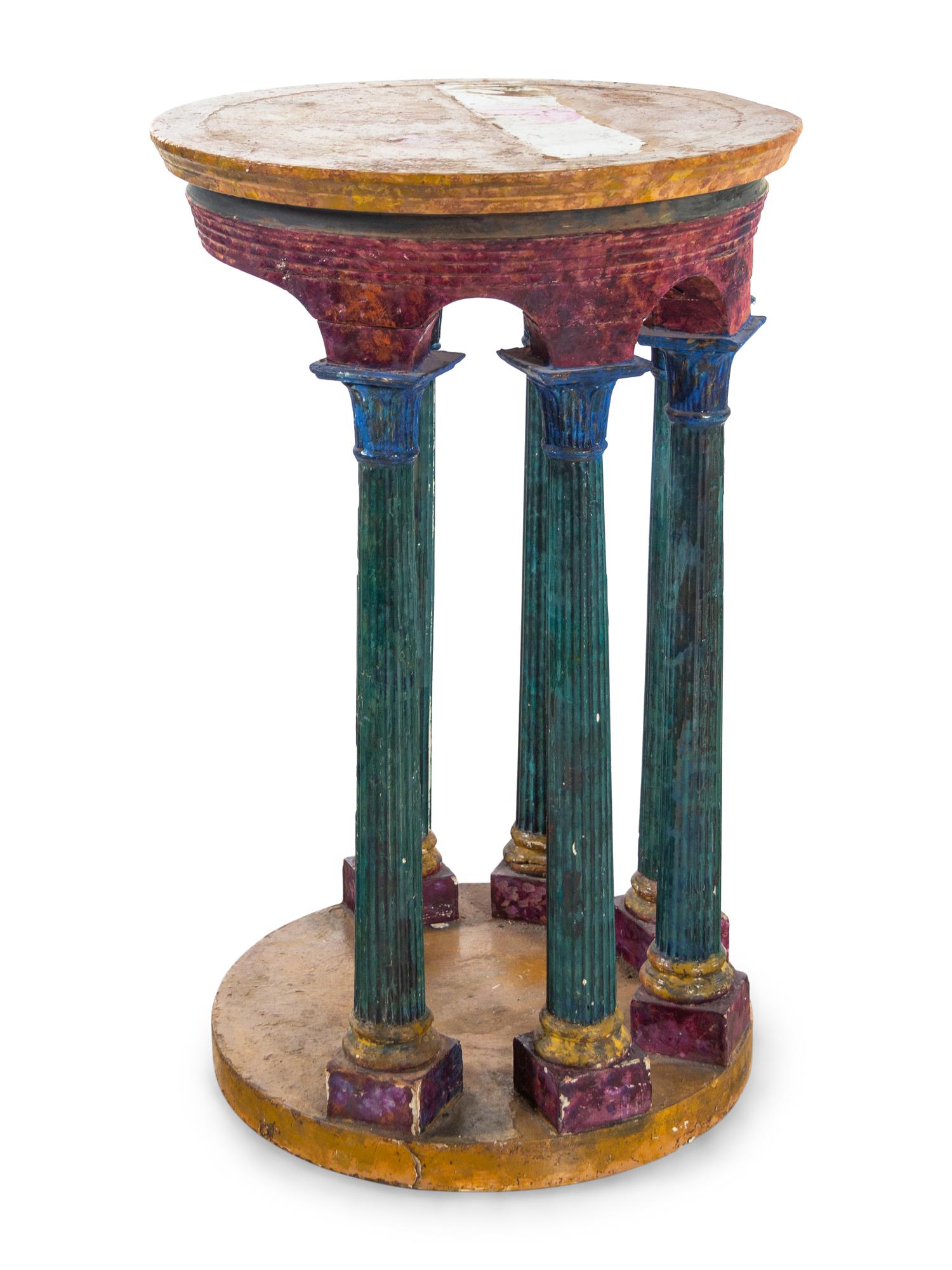 A Faux Painted Pedestal Table