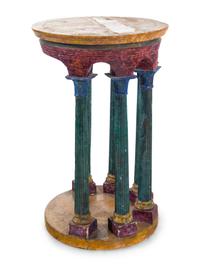 A Faux Painted Pedestal Table