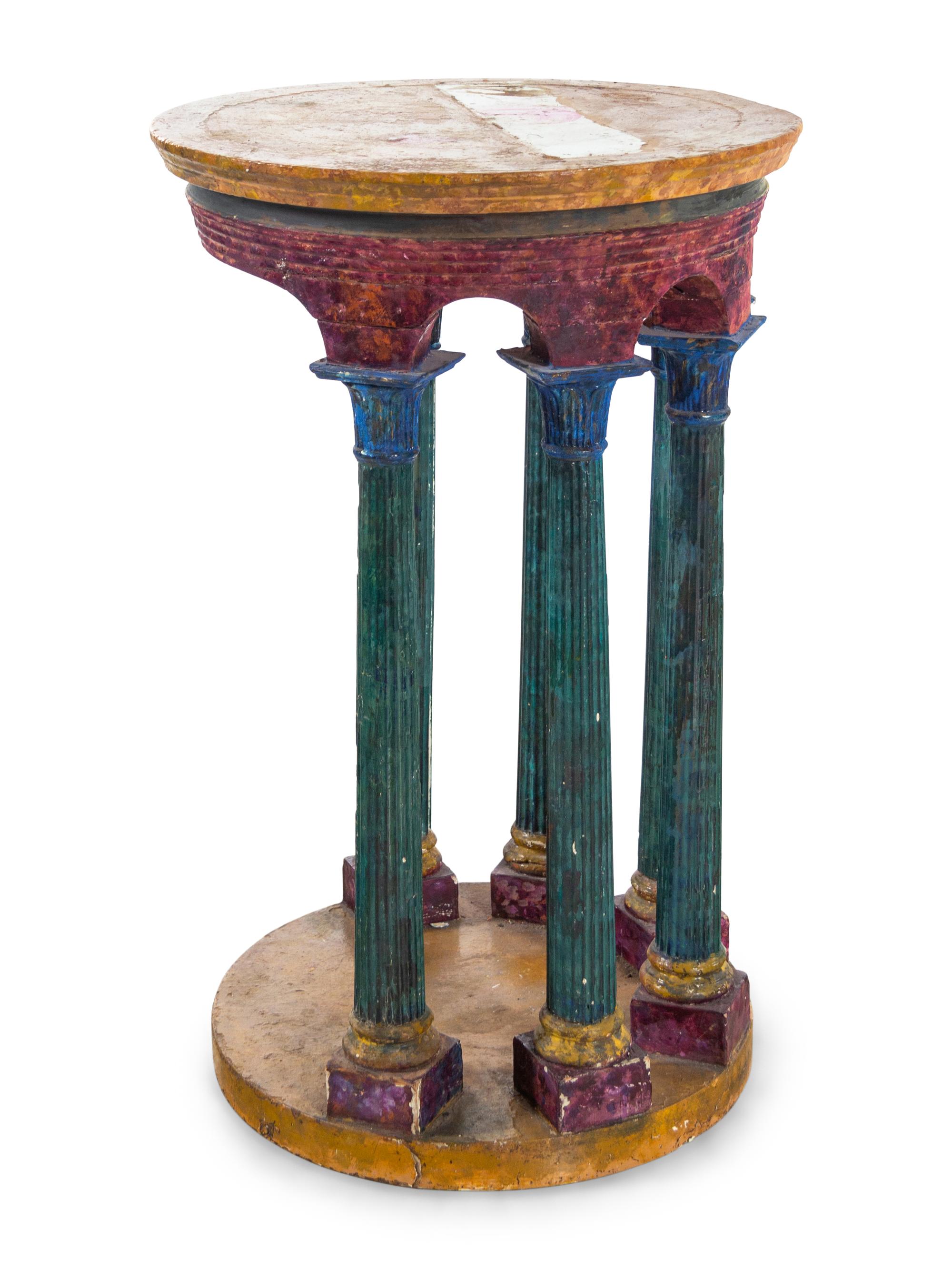 A Faux Painted Pedestal Table