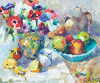 Artist Unknown, (20th/21st century), Still Life, Flowers and Fruit, 1985