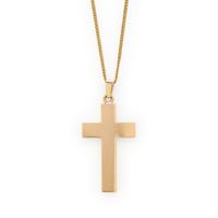 YELLOW GOLD CROSS PENDANT NECKLACE
