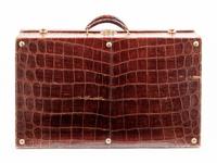Hermès Brown Crocodile Suitcase, 1960-1980s