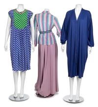 Two Geoffrey Beene Dresses and One Pant Ensemble, 1970s