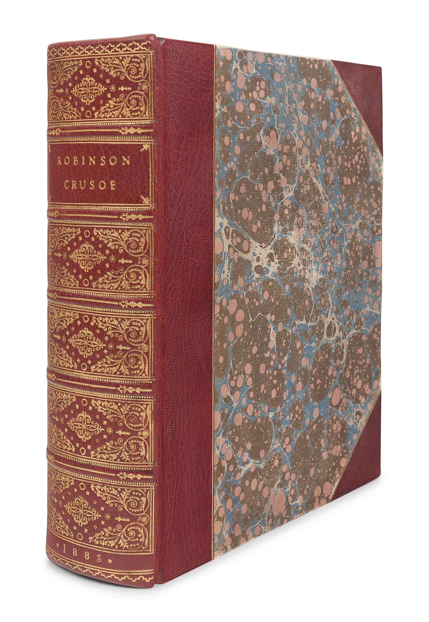 DEFOE, Daniel (1660-1731). John Major, editor. The Life and Surprising Adventures of Robinson Crusoe . London: Chatto and Windus, 1883.