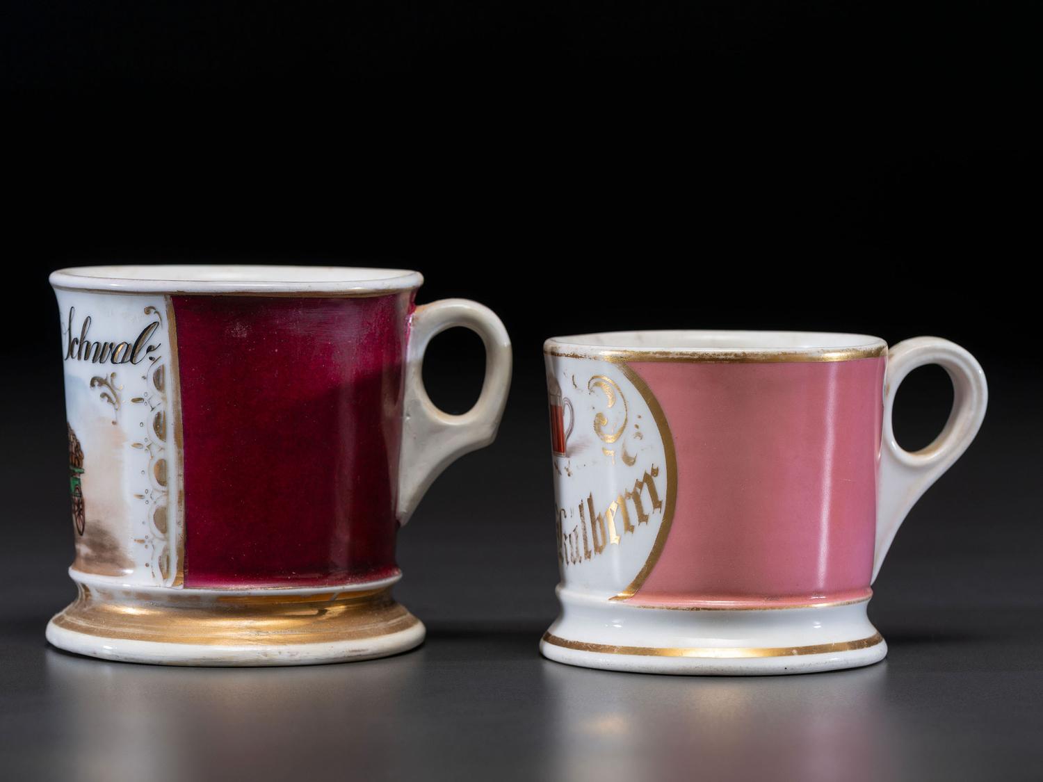 Two Brewer's Porcelain Occupational Shaving Mugs