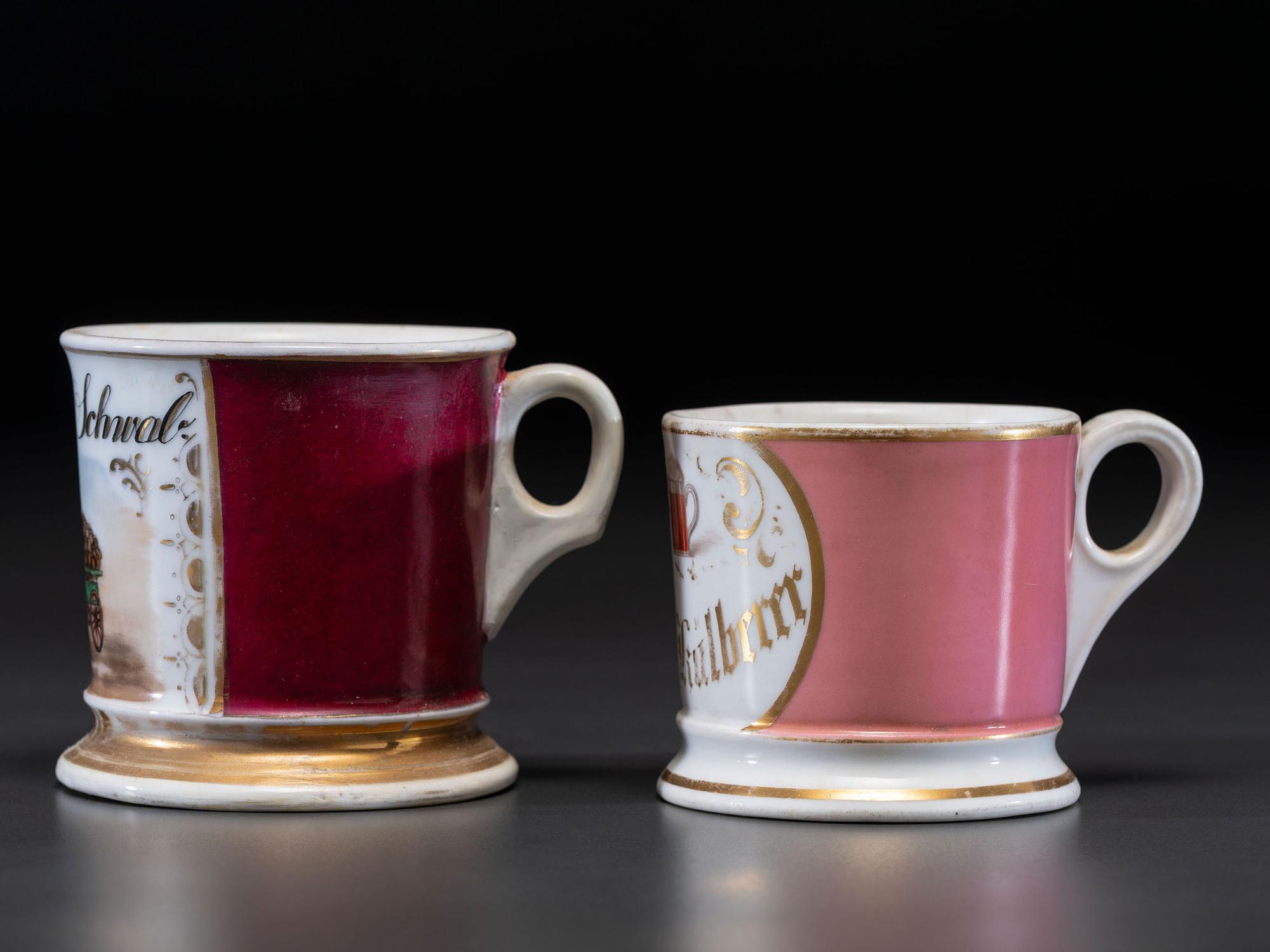 Two Brewer's Porcelain Occupational Shaving Mugs
