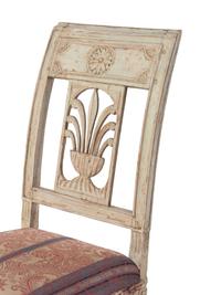 A Set of Six Italian Neoclassical Carved and Painted Side Chairs