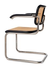 Pair of Cesca Chairs Stendig-Knoll, USA lacquered birch, chrome-plated steel, cane