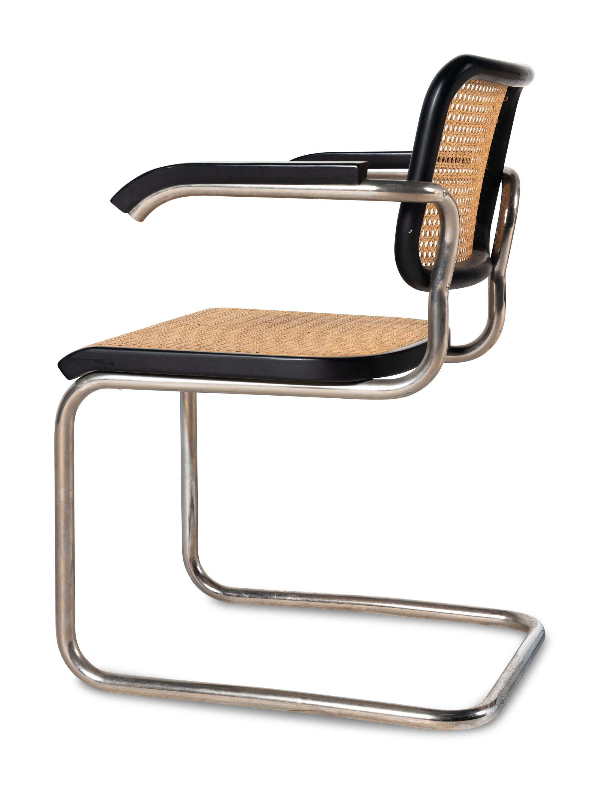 Pair of Cesca Chairs Stendig-Knoll, USA lacquered birch, chrome-plated steel, cane