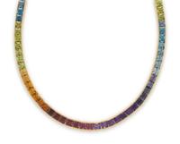 MULTIGEM RAINBOW LINE NECKLACE