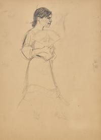 Woman with Fan; with Study of a Spanish Dancer (A Double-Sided Work)