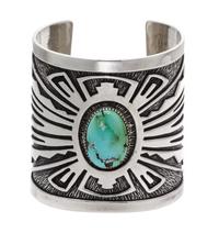 A Sterling Silver and Turquoise Overlay Cuff Bracelet, Native American, 76.70 dwts.