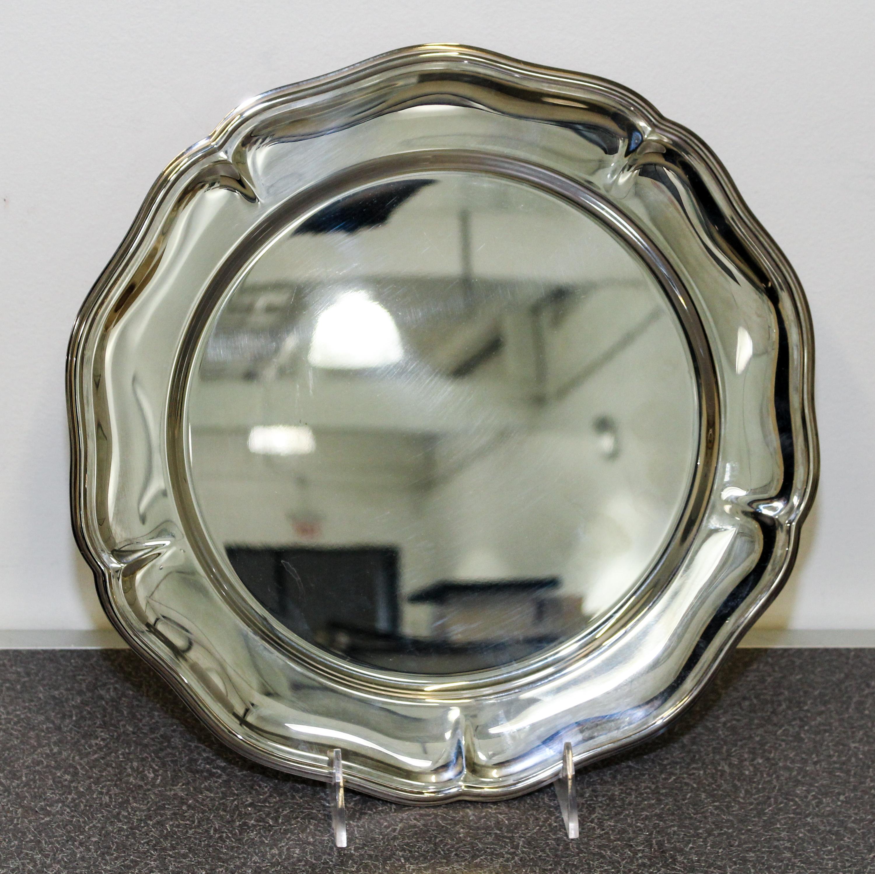 A Set of Six Sheffield Silver-Plate Queen Anne Chargers, Late 20th Century,